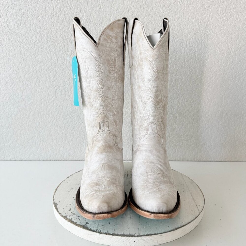 Lane Boots LEXINGTON White Cowboy Boots Womens Western Cowgirl Tall Snip Toe 10 - Picture 5 of 13